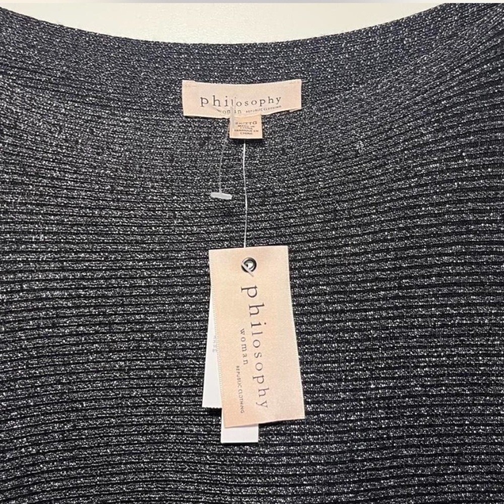 Philosophy Metallic Black and Gray New Sweater - Picture 3 of 6